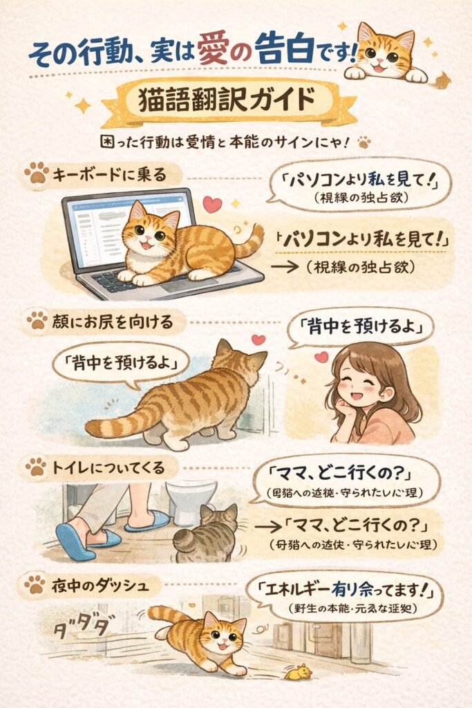 猫の「お邪魔行動」翻訳リスト