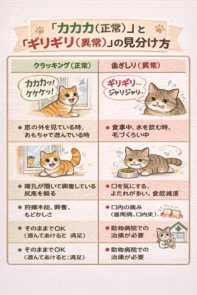 「カカカ（正常）」と「ギリギリ（異常）」の見分け方