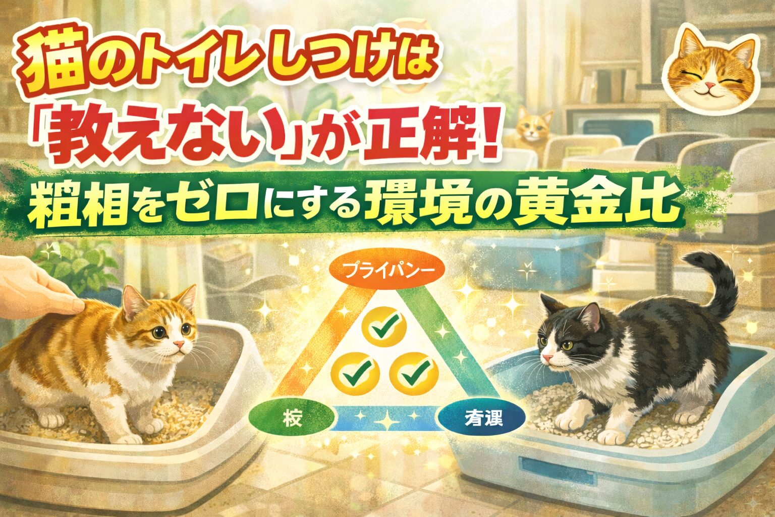 猫のトイレしつけは「教えない」が正解！粗相をゼロにする環境の黄金比