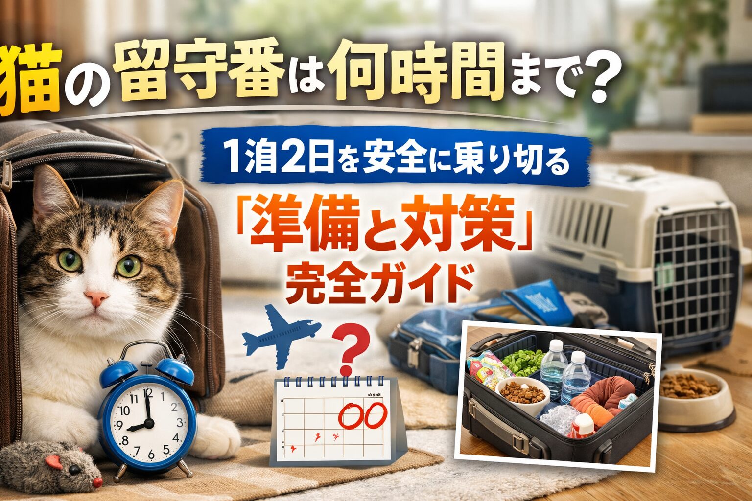 猫の留守番は何時間まで？1泊2日を安全に乗り切る「準備と対策」完全ガイド