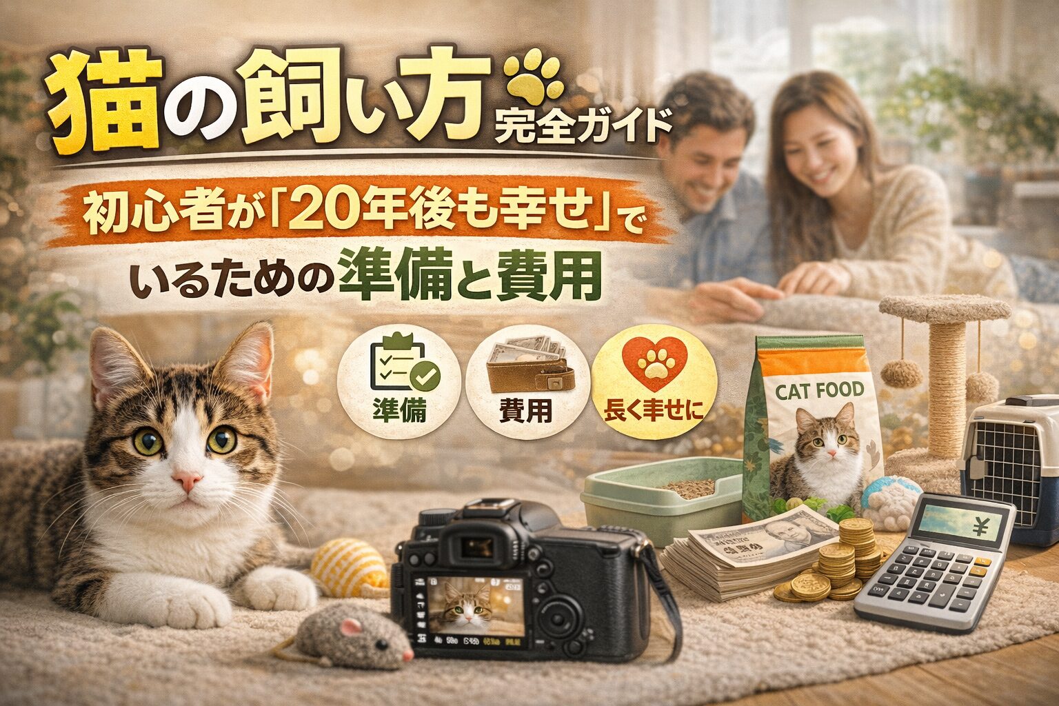 猫の飼い方完全ガイド｜初心者が「20年後も幸せ」でいるための準備と費用